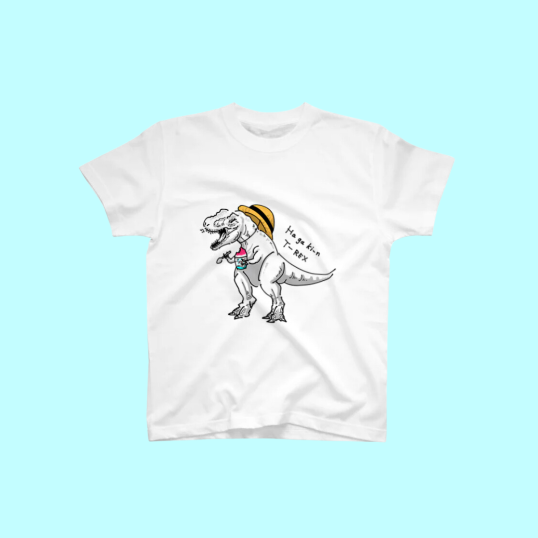 【Tシャツ】夏のティラノサウルス【白】